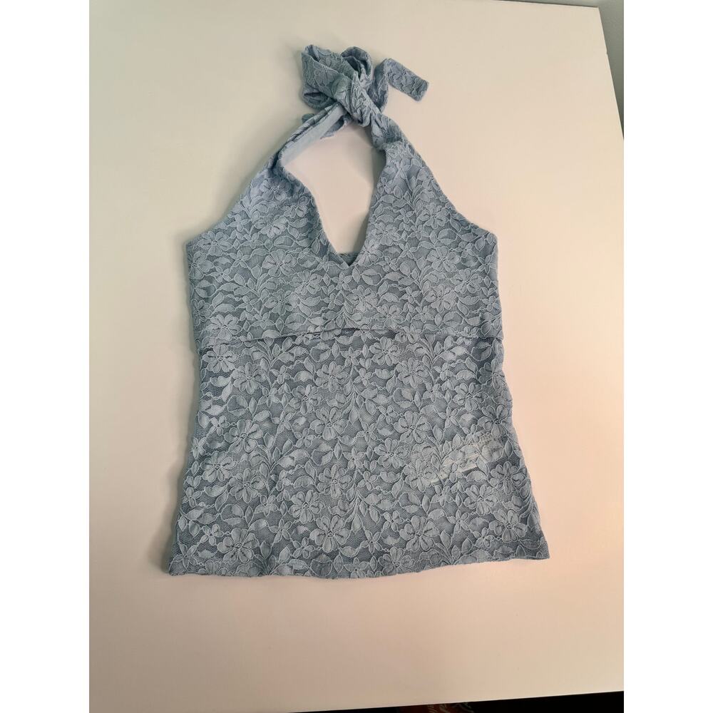 NWT! Hollister Lace Hollister Cropped Tank - Light Blue - Medium